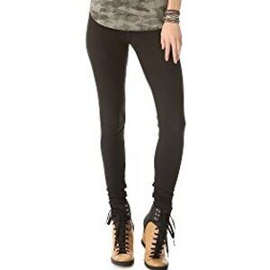 88$ Plush Fleece Skinny Leg Lined Pull On Leggings Women's Size XS Black